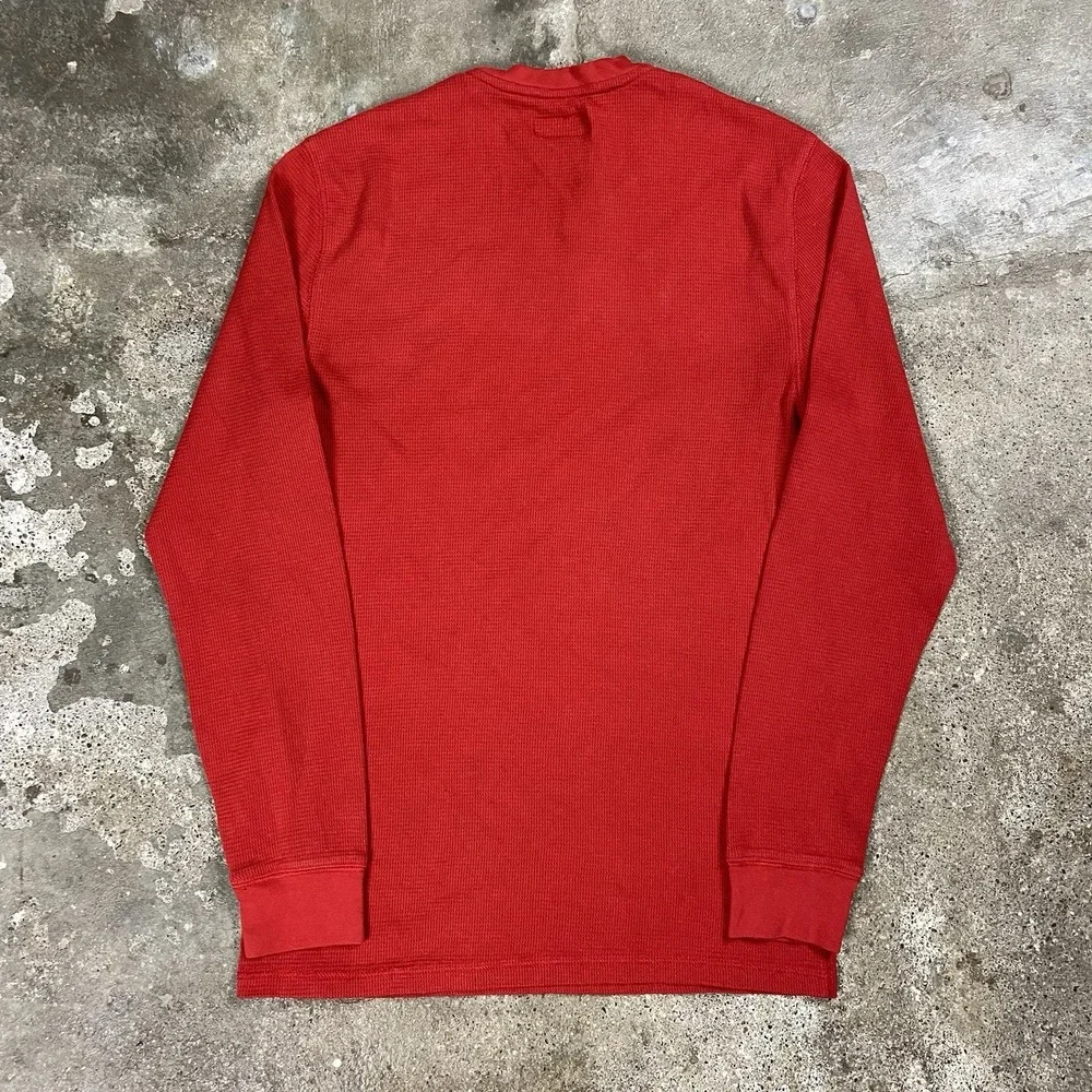 Polo Ralph Lauren Sleepwear Long Sleeve Shirt Size M Red Waffle Knit Thermal
